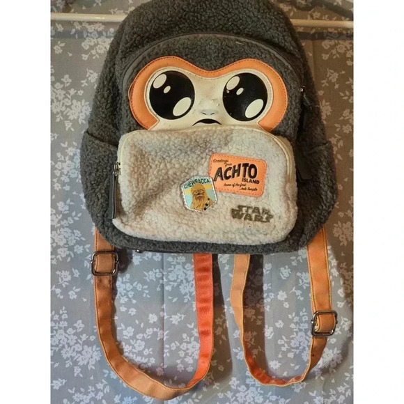 Bioworld‎ Star Wars Porg Backpack Gray Orange - Picture 1 of 9